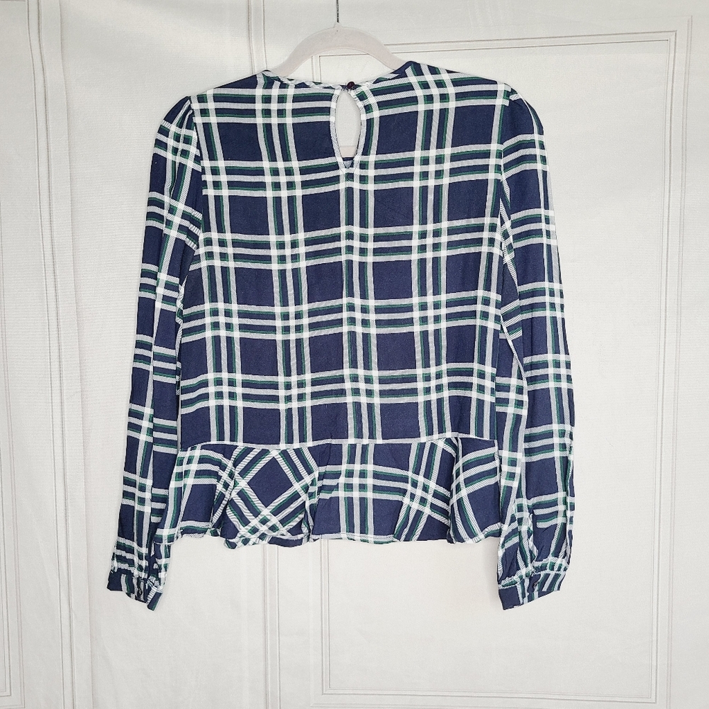 Mango Check Print Ruffle Blouse - Picture 4 of 4